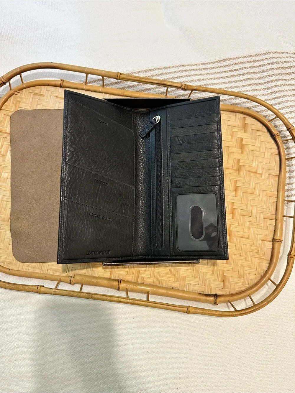 Leatherology Black Leather Document & Card Holder Wallet (w/ DWE emboss)